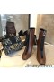 Jimmy Choo Macel 100 Caviglia Stivaletti Donna In Pelle Di Vitello Marrone