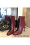 Jimmy Choo Macel 100 Caviglia Stivaletti Donna In Pelle Di Vitello Rosso