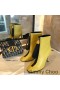 Jimmy Choo Macel 100 Caviglia Stivaletti Donna In Pelle Di Vitello Giallo