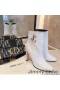 Jimmy Choo Mahesa 100 Caviglia Stivaletti Donna in Pelle di Vitello Con JC Emblema Bianco