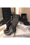 Jimmy Choo Mahesa 100 Ginocchio Stivaletti Donna in Pelle di Vitello Con JC Emblema Nero