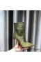 Jimmy Choo Mavie 105 Stivaletti Donna In Camoscio E Coccodrillo Goffrato Pelle Verde