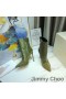Jimmy Choo Mavie 105 Stivaletti Donna In Camoscio E Coccodrillo Goffrato Pelle Verde