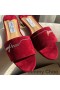 Jimmy Choo Minea Diapositive Donne In Camoscio Con Cristalli Rosso Impreziosito Da