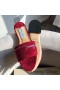 Jimmy Choo Minea Diapositive Donne In Camoscio Con Cristalli Rosso Impreziosito Da