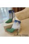 Jimmy Choo Minori 105 Caviglia Stivaletti Donna Glitter si Degradano Con il JC Emblema Blu