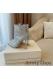 Jimmy Choo Minori 105 Caviglia Stivaletti Donna Glitter si Degradano Con il JC Emblema d'Argento