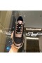 Jimmy Choo Monza Sneakers Donna In Pelle Anticata E Tessuto Glitter Nero