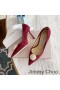 Jimmy Choo Romy Pompe Di Donne In Pelle Scamosciata Con Perla Impreziosito Borgogna