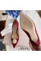 Jimmy Choo Romy Pompe Di Donne In Pelle Scamosciata Con Perla Impreziosito Borgogna