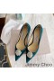 Jimmy Choo Romy Pompe Di Donne In Pelle Scamosciata Con Perla Impreziosito Verde