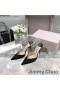 Jimmy Choo Saeda 85 Pompe Di Donne In Pelle Scamosciata Con Decorazione Di Cristallo Nero
