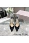 Jimmy Choo Saeda 85 Pompe Di Donne In Pelle Scamosciata Con Decorazione Di Cristallo Nero