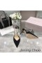 Jimmy Choo Saeda 85 Pompe Di Donne In Pelle Scamosciata Con Decorazione Di Cristallo Nero