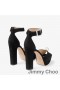 Jimmy Choo Socorie 115 Piattaforma Sandali Donna In Pelle Scamosciata Con Perla Dettagli Nero