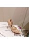 Jimmy Choo x Mugler Cinturino 90 Pompe di Donne di Pecora in Pelle E Mesh Albicocca