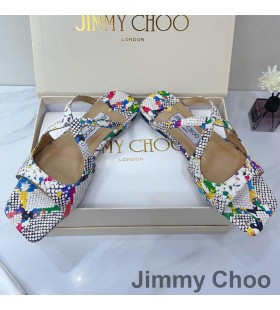 Jimmy Choo Anice Diapositive Donne Elaphe Con Metallizzato Lucido Blu