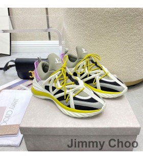 Jimmy Choo Cosmo F Sneakers Unisex In Pelle E Neoprene Limone