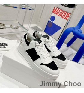 Jimmy Choo Eh P Florent F Sneakers Unisex In Pelle Di Vitello E Tela Bianco/Nero