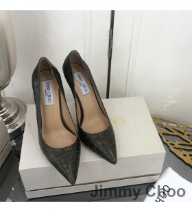 Jimmy Choo Amore 100 Pompe Di Donne Coccodrillo Goffrato Pelle Di Oliva