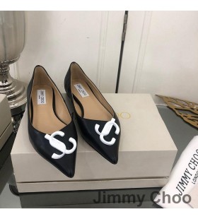 Jimmy Choo Amore Ballerine Donna in Pelle Con JC Emblema Nero