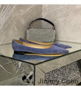 Jimmy Choo Amore Ballerine Donna In Camoscio Blu