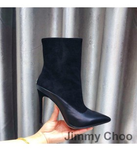 Jimmy Choo Mavie 105 Stivaletti Donna In Camoscio E Pelle Nappa Nera