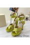 )Jimmy Choo(ジミーチュー)ガイア115Platform女性のサンダルサテンレモン