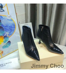 商Kix Z65足首Booties女性のパテントレザー製のもの及びJCモノグラムの皮Black