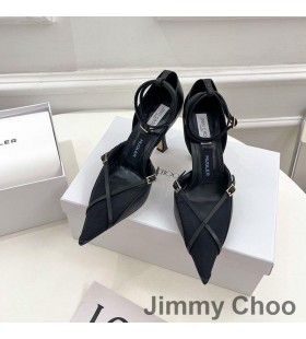 商x？トストラップ90ポンプの女性の革とメッシュ黒