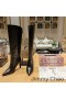 Jimmy Choo Alizze 90 Kne Sokker Kvinner Glatt Skinn Sort