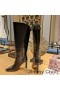 Jimmy Choo Alizze 90 Kne Sokker Kvinner Glatt Skinn Sort