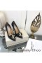 Jimmy Choo Ari 100 Pumper Kvinner Skinn Med JC-Logoen Og Grosgrain Bue Svart