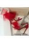 Jimmy Choo Aveline 100 Sandaler Kvinner Semsket Skinn Med Overdimensjonert Mesh Buer Rød