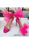 Jimmy Choo Aveline 100 Sandaler Kvinner Semsket Skinn Med Overdimensjonert Mesh Buer Rose