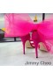Jimmy Choo Aveline 100 Sandaler Kvinner Semsket Skinn Med Overdimensjonert Mesh Buer Rose
