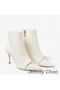 Jimmy Choo Felicitie 85 Ankel Sokker Kvinner Nappa Skinn Med Pearl Embellishment Hvit