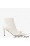Jimmy Choo Felicitie 85 Ankel Sokker Kvinner Nappa Skinn Med Pearl Embellishment Hvit