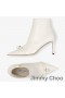 Jimmy Choo Felicitie 85 Ankel Sokker Kvinner Nappa Skinn Med Pearl Embellishment Hvit
