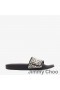 Jimmy Choo Fitz F Plattform Lysbilder Kvinner Canvas Og Skinn Med Perler Svart