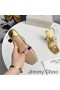 Jimmy Choo Indiya 85 Sandaler Kvinner Nappa Skinn Med Krystall Hjerter Gull
