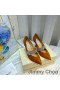Jimmy Choo Kari 85 Pumper Kvinner Semsket Skinn Med Crystal Stropp Brun