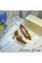 Jimmy Choo Kari 85 Pumper Kvinner Semsket Skinn Med Crystal Stropp Brun