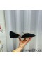Jimmy Choo Krista Leiligheter Kvinner Semsket Skinn Med Crystal Stropp Svart
