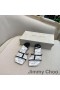 Jimmy Choo Maelie 60 Hæler Lysbilder Kvinner Patent Skinn med Bokstaven Skrive ut Hvit