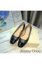 Jimmy Choo Watson Leiligheter Kvinner Monogram Patent Skinn Sort
