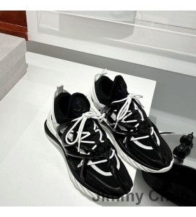 Jimmy Choo Kosmos F Lave Sneakers Kvinner Skinn Og Neopren Svart/Hvit