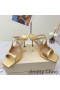 Jimmy Choo Anason 85 Cu Toc Slide-Uri De Femei Din Piele De Brevet De Aur