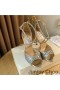 Jimmy Choo Emsy 105 Sandale Femei Grosier Sclipici Tesatura De Argint