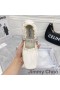 Jimmy Choo Gai Apartamente Balerina Femei Nappa Cu Cristal Curea Alb